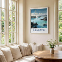Grindavik Poster - Iceland Wall Art Featuring Volcanic Landscape