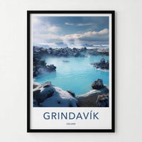Grindavik Poster - Iceland Wall Art Featuring Volcanic Landscape