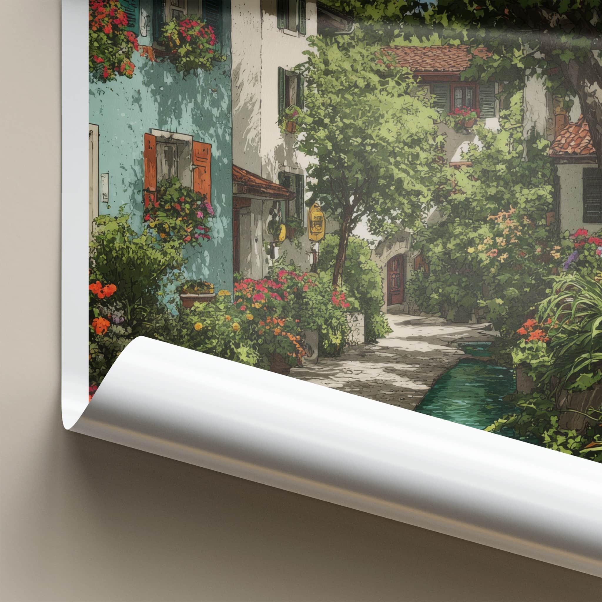 Grobenzell Poster - Germany Travel Art - Verdant Alley Water Home Decor