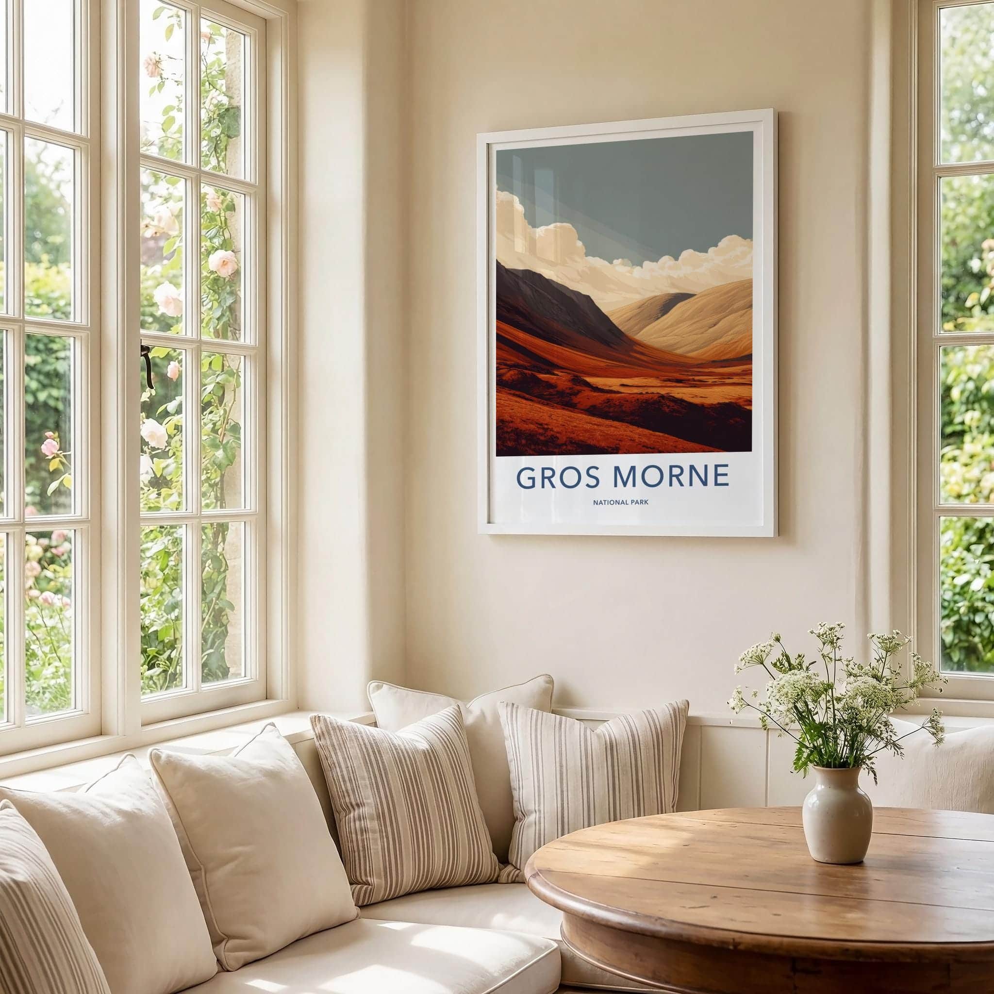 Gros Morne Poster - Canada Travel Art - Rolling Orange Landscape Wall Decor