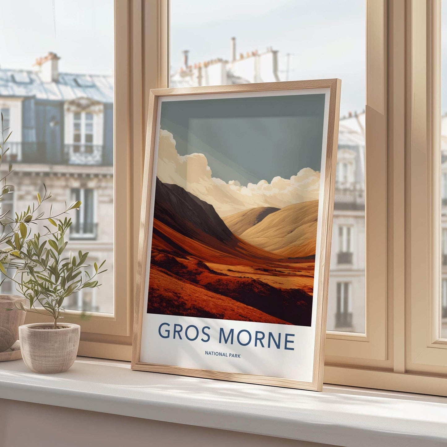 Gros Morne Poster - Canada Travel Art - Rolling Orange Landscape Wall Decor