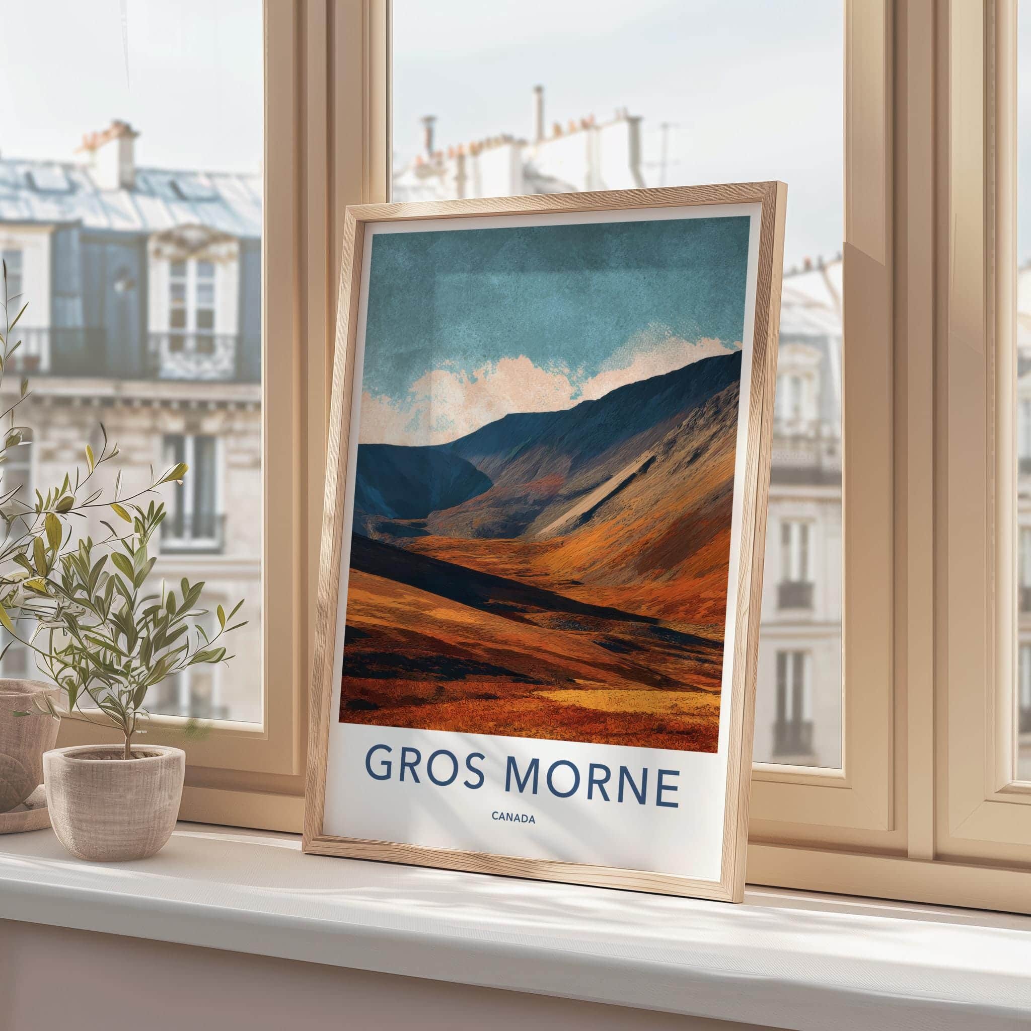 Gros Morne Poster - Canada Travel Art - Rugged Mountain Terrain Home Decor