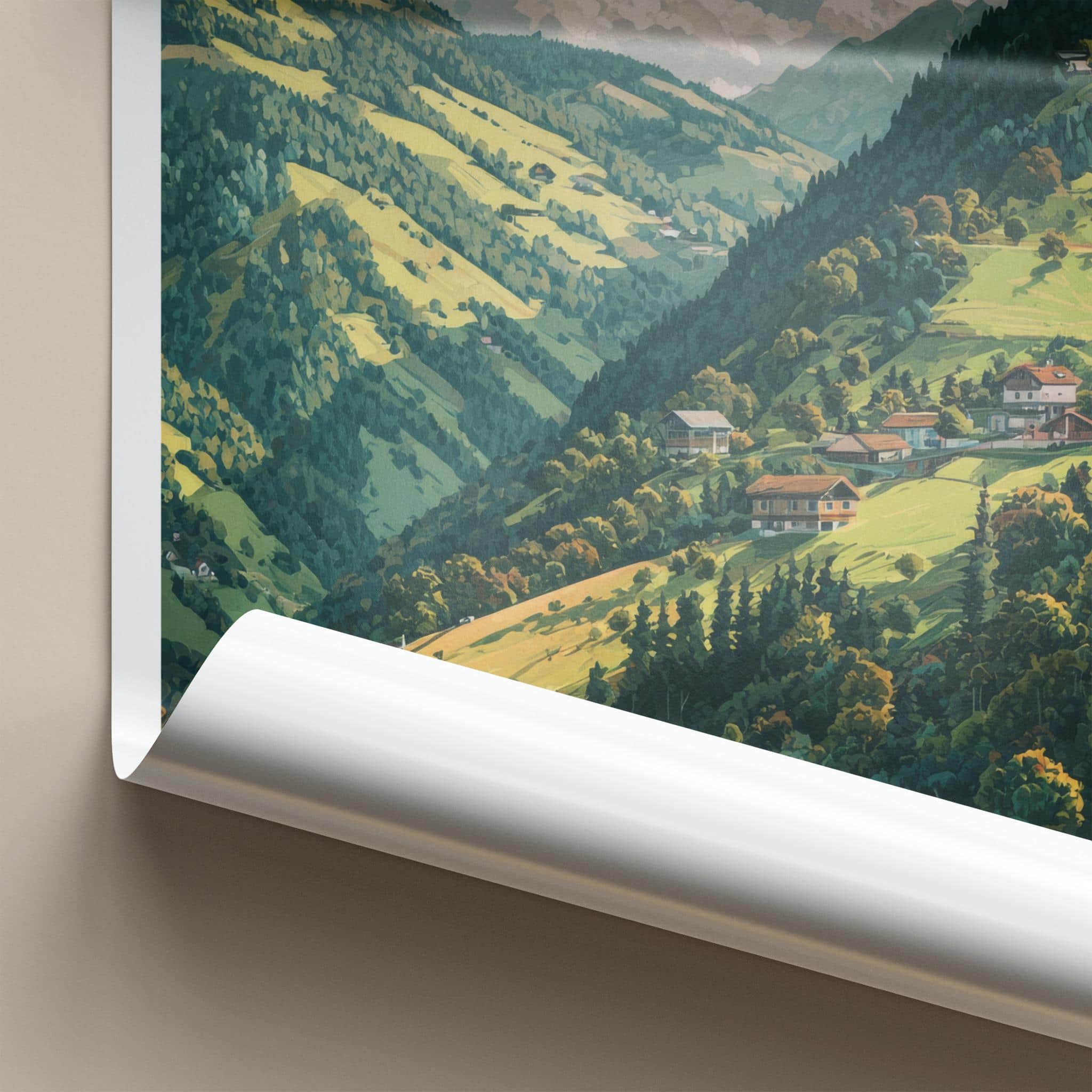 Grossarl Poster - Austria Travel Art - Lush Valley Village Wall Decor