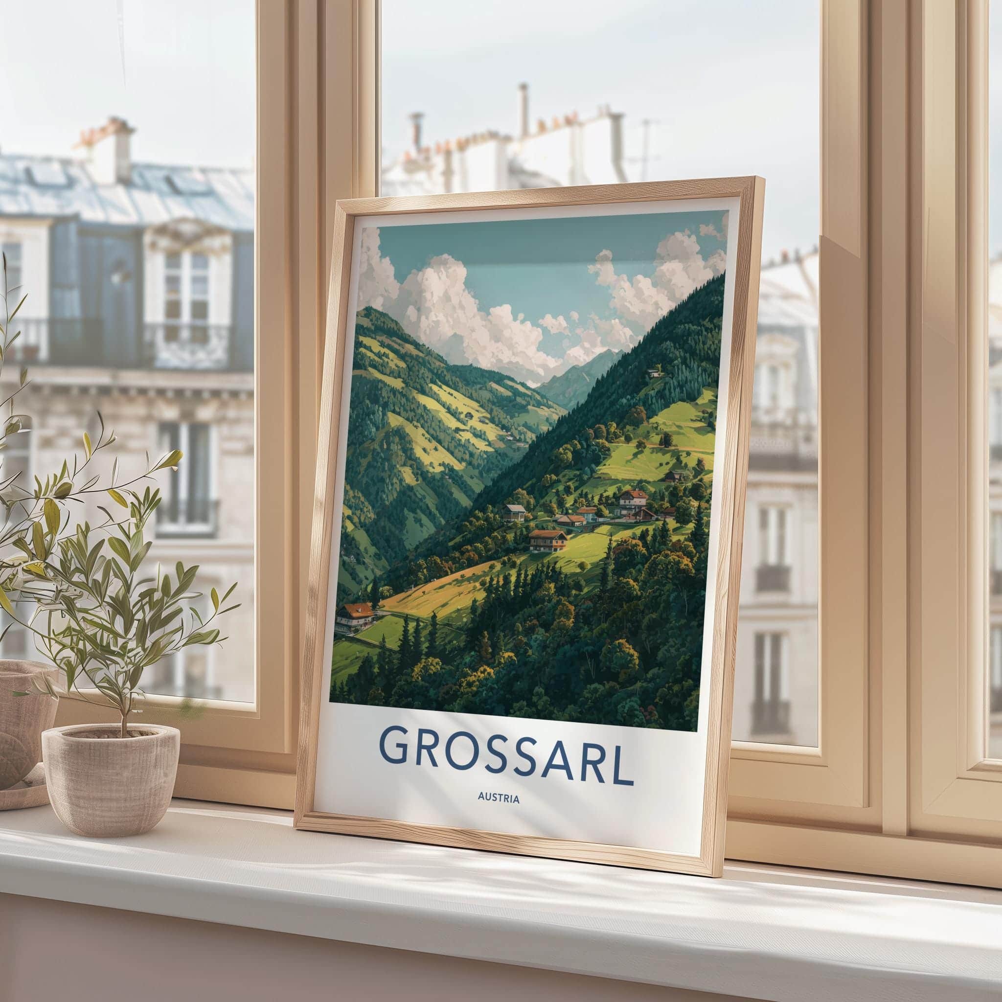 Grossarl Poster - Austria Travel Art - Lush Valley Village Wall Decor