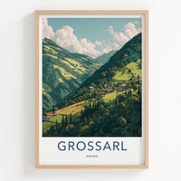 Grossarl Poster - Austria Travel Art - Lush Valley Village Wall Decor