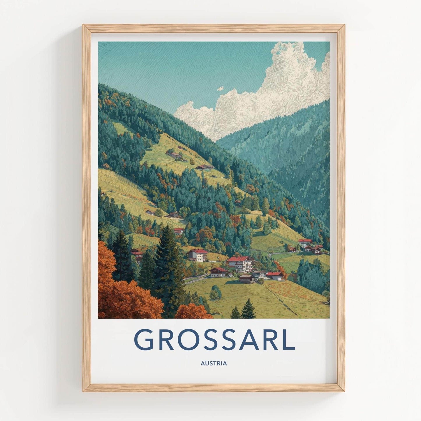 Grossarl Poster - Austria Travel Art - Mountain Village Landscape Home Decor