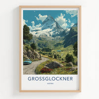 Grossglockner Poster - Austria Scenic Art - Snowy Mountain Valley Wall Decor