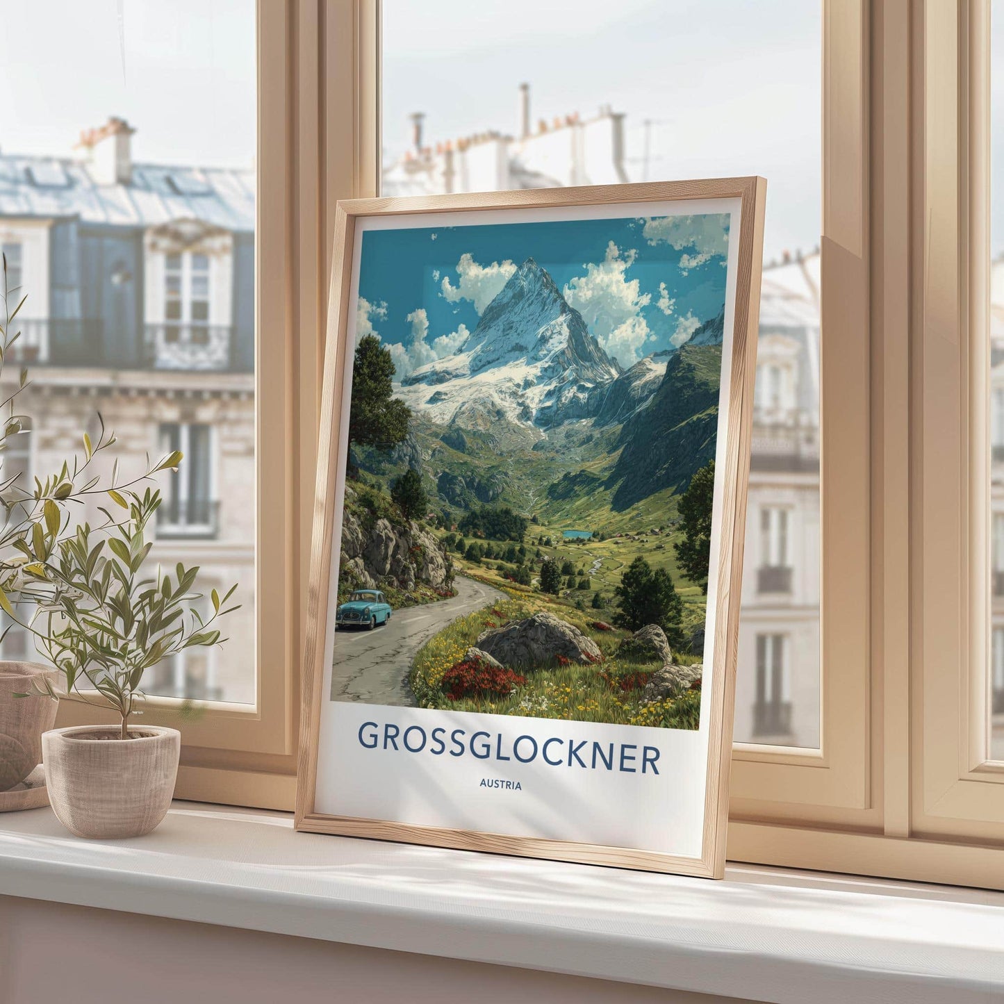 Grossglockner Poster - Austria Scenic Art - Snowy Mountain Valley Wall Decor