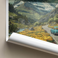 Grossglockner Poster - Austria Travel Art - Alpine Car Flower Field Wall Decor