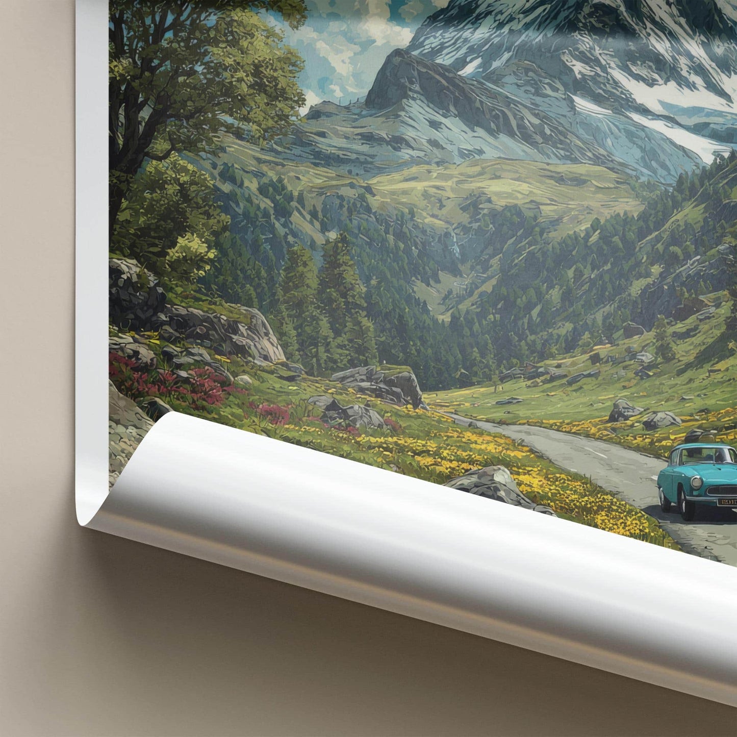 Grossglockner Poster - Austria Travel Art - Classic Car Alpine Home Decor