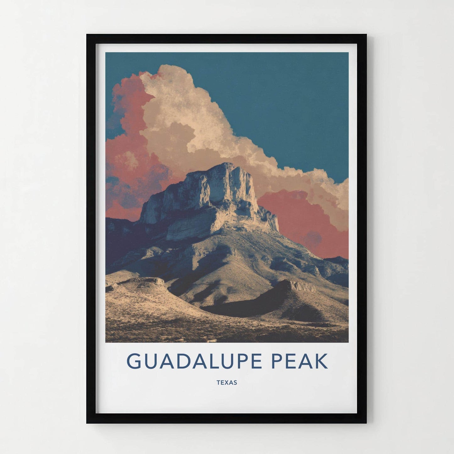 Guadalupe Peak Poster - Texas Travel Art - Rocky Peak Vista Home Decor