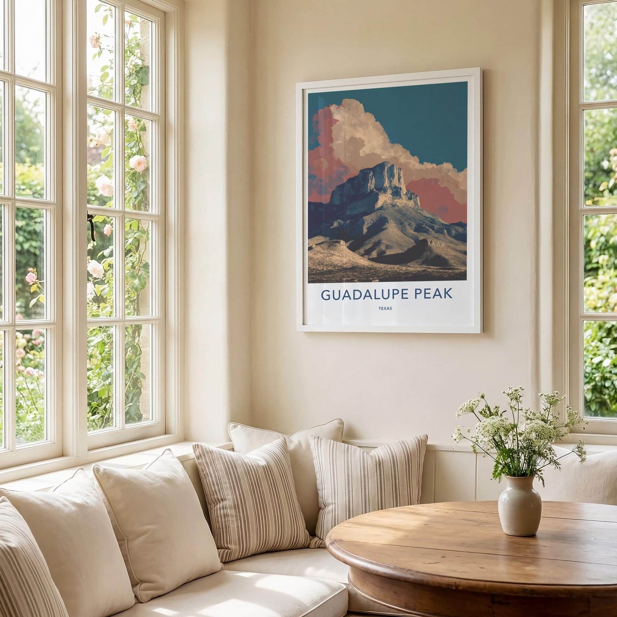 Guadalupe Peak Poster - Texas Travel Art - Rocky Peak Vista Home Decor