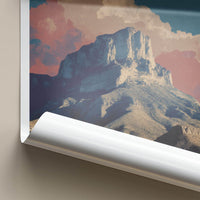 Guadalupe Peak Poster - Texas Travel Art - Rocky Peak Vista Home Decor