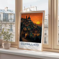 Guanajuato Poster - Mexico Travel Art - Vibrant City Sunset Home Decor