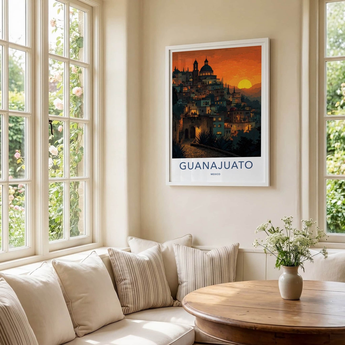 Guanajuato Poster - Mexico Travel Art - Vibrant City Sunset Home Decor