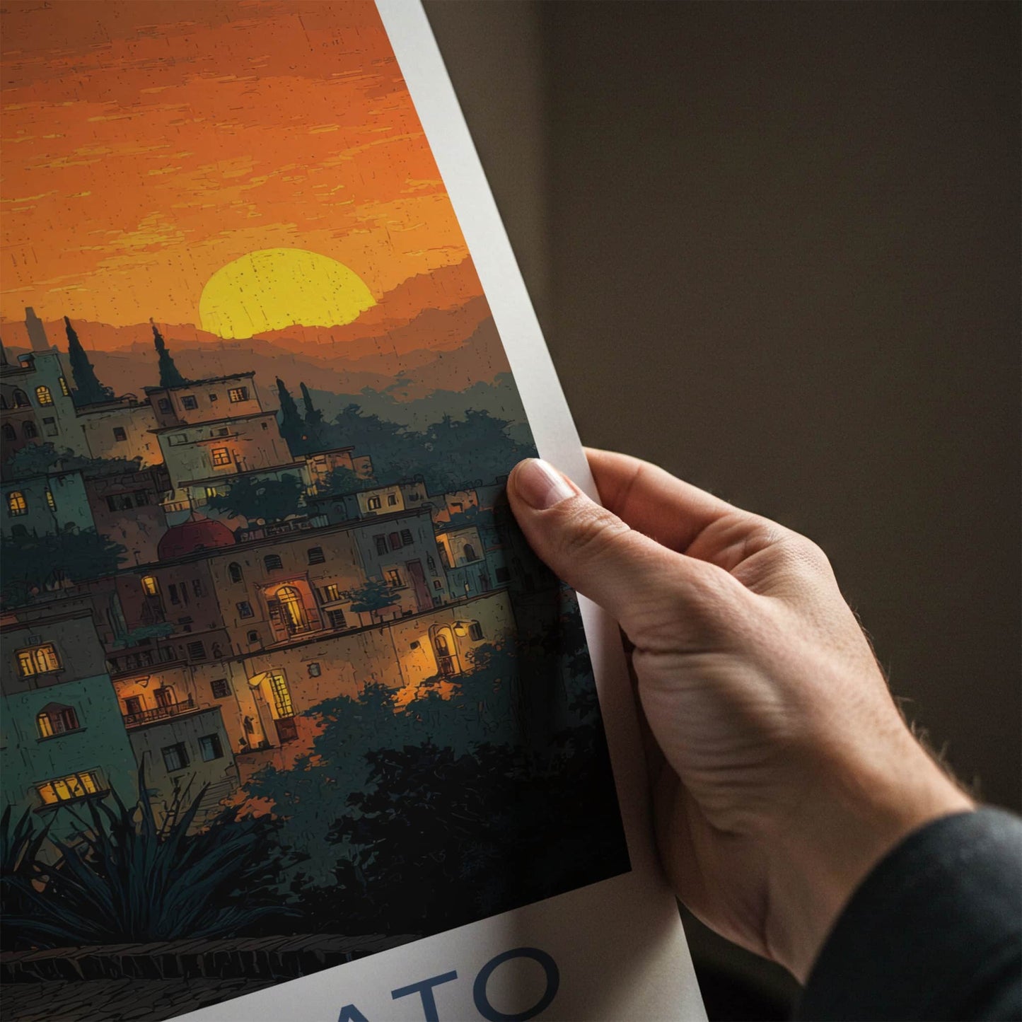 Guanajuato Poster - Mexico Travel Art - Vibrant City Sunset Home Decor