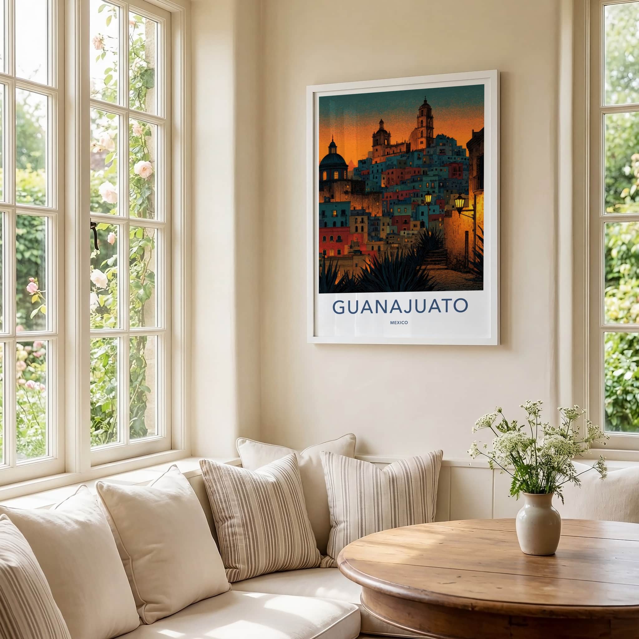 Guanajuato Poster - Mexico Travel Art - Vibrant Hillside City Wall Decor