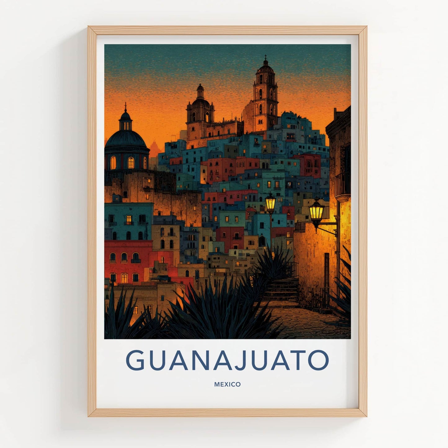 Guanajuato Poster - Mexico Travel Art - Vibrant Hillside City Wall Decor