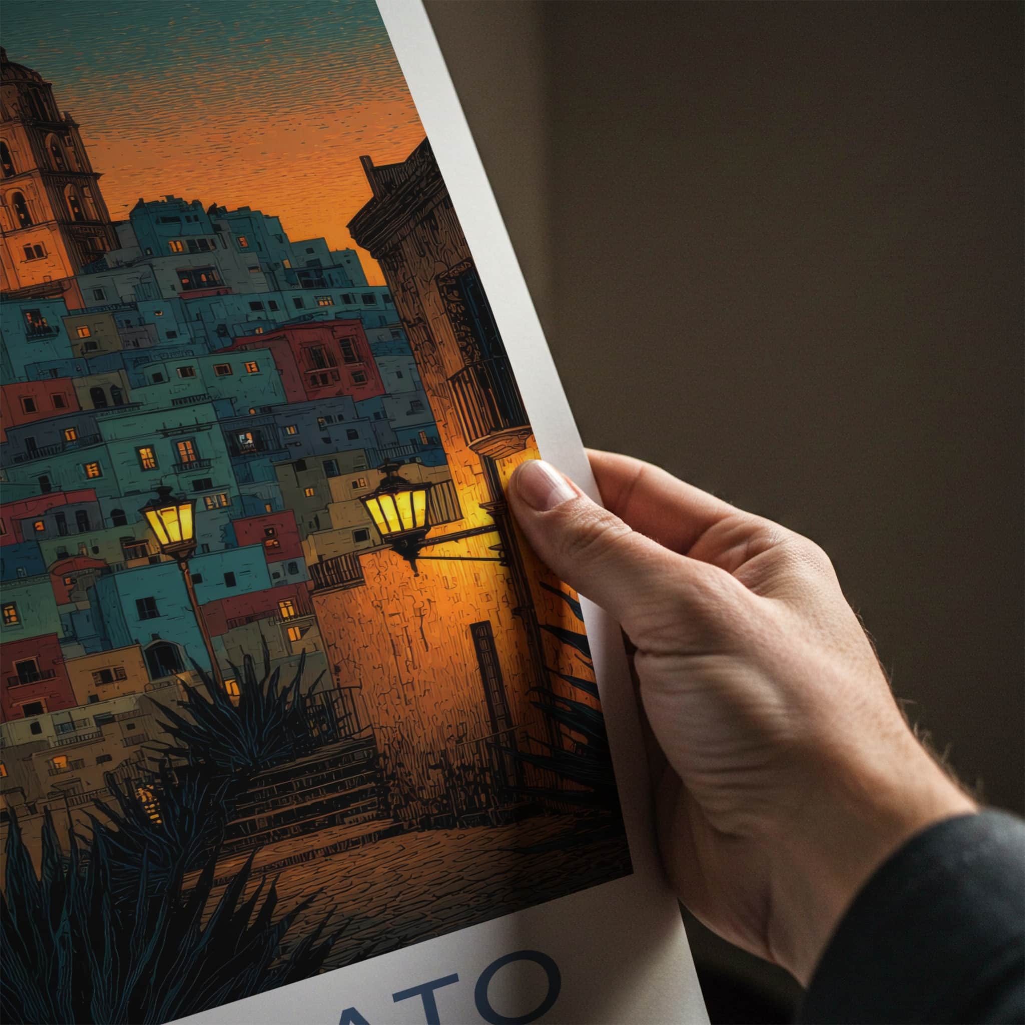 Guanajuato Poster - Mexico Travel Art - Vibrant Hillside City Wall Decor