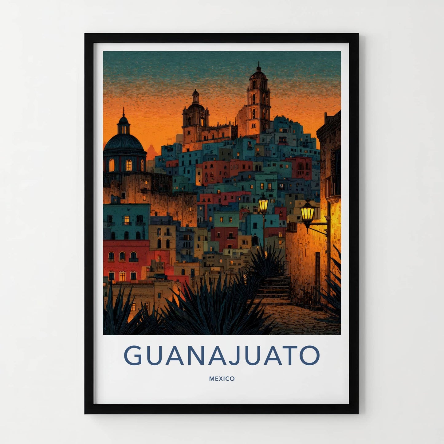 Guanajuato Poster - Mexico Travel Art - Vibrant Hillside City Wall Decor