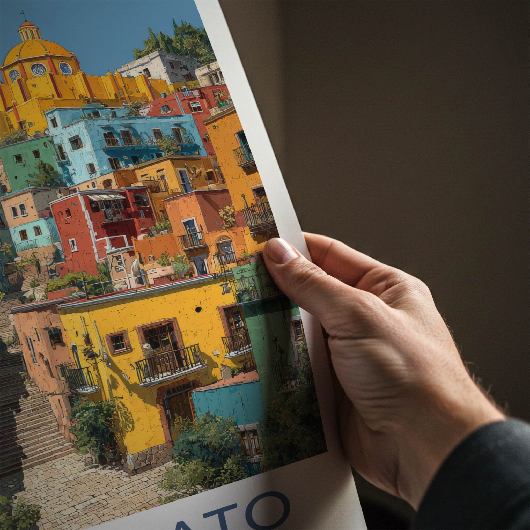 Guanajuato Poster - Mexico Travel Art - Vibrant Hillside Village Home Decor