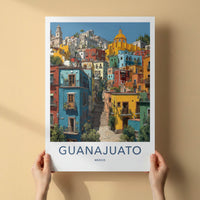 Guanajuato Poster - Mexico Travel Art - Vibrant Hillside Village Home Decor