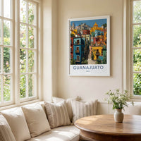 Guanajuato Poster - Mexico Travel Art - Vibrant Hillside Village Home Decor
