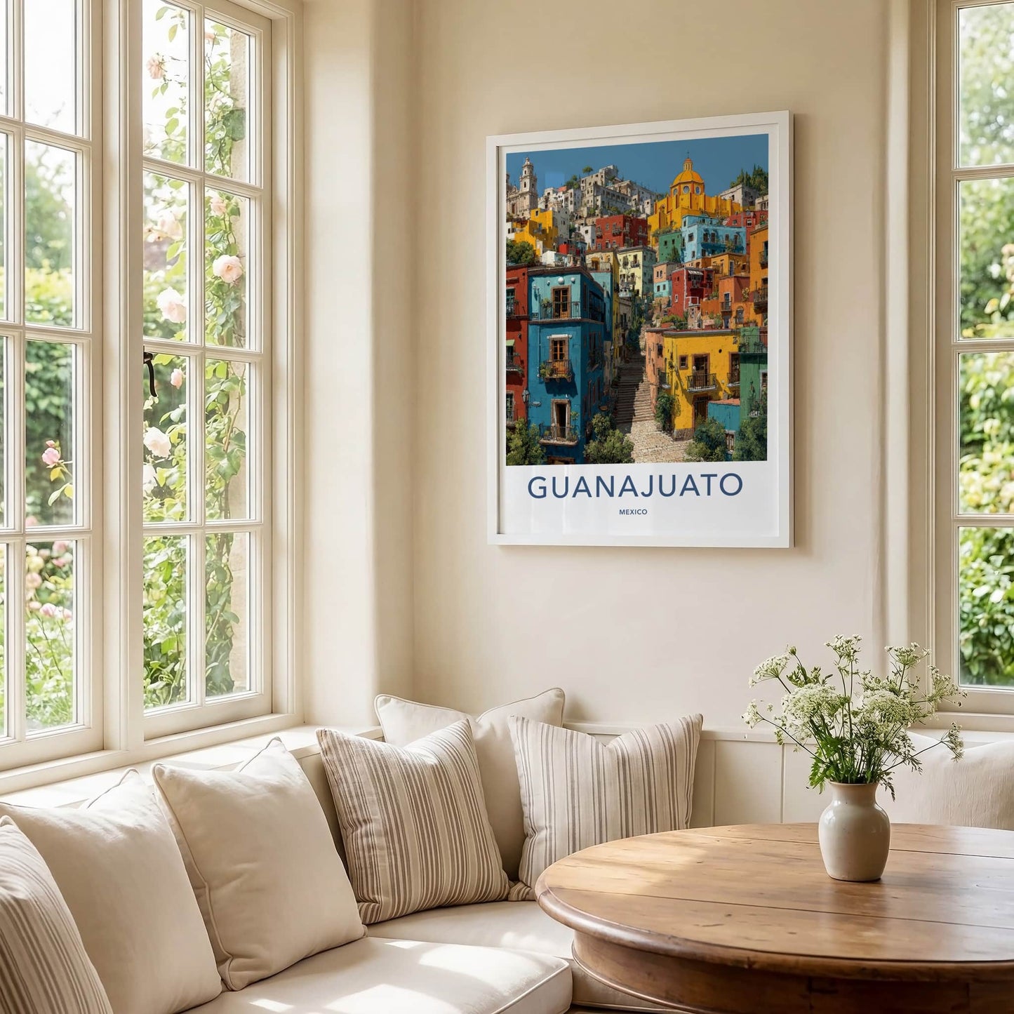 Guanajuato Poster - Mexico Travel Art - Vibrant Hillside Village Home Decor
