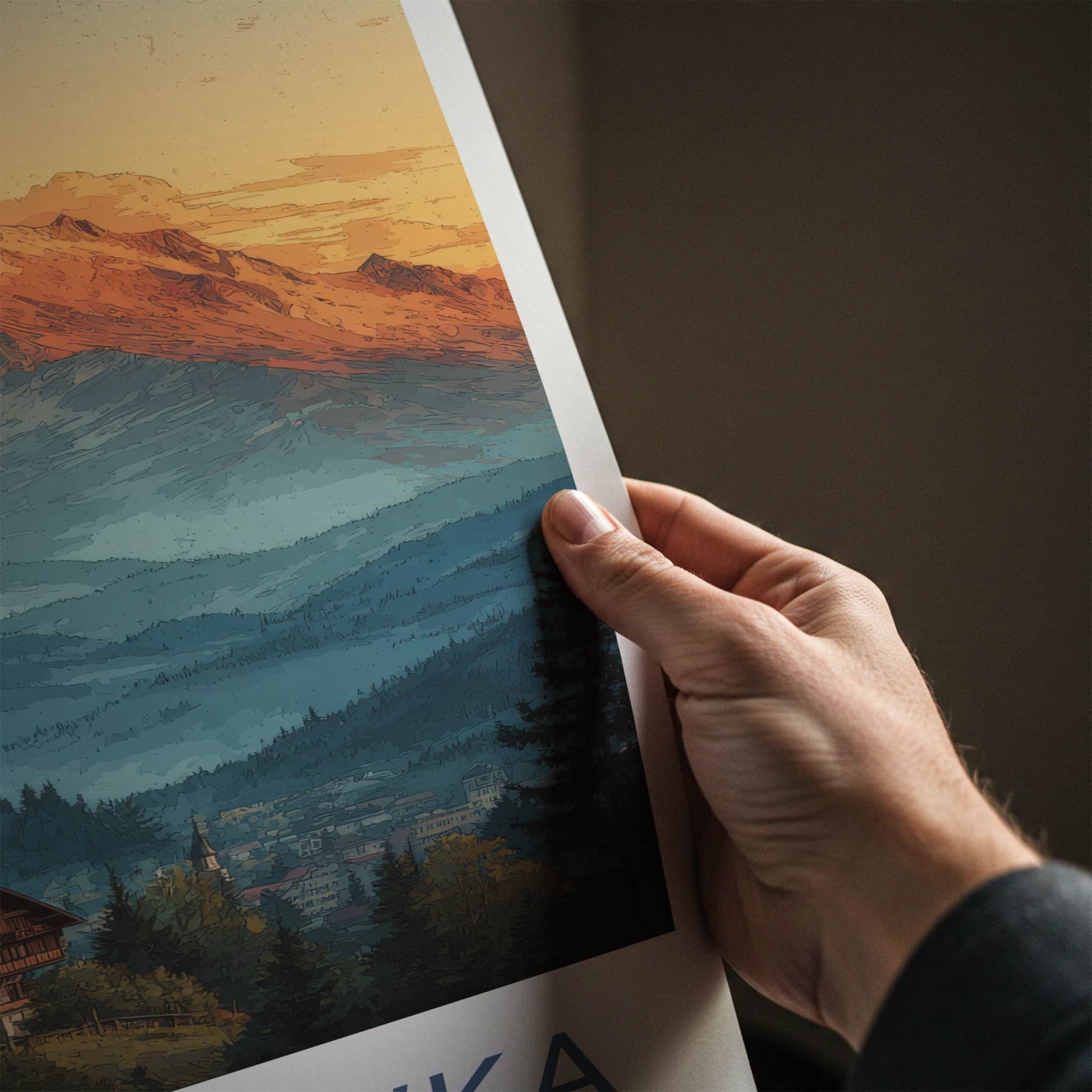 Gubalowka Poster - Poland Art Print - Mountain Village Sky Lounge Decor