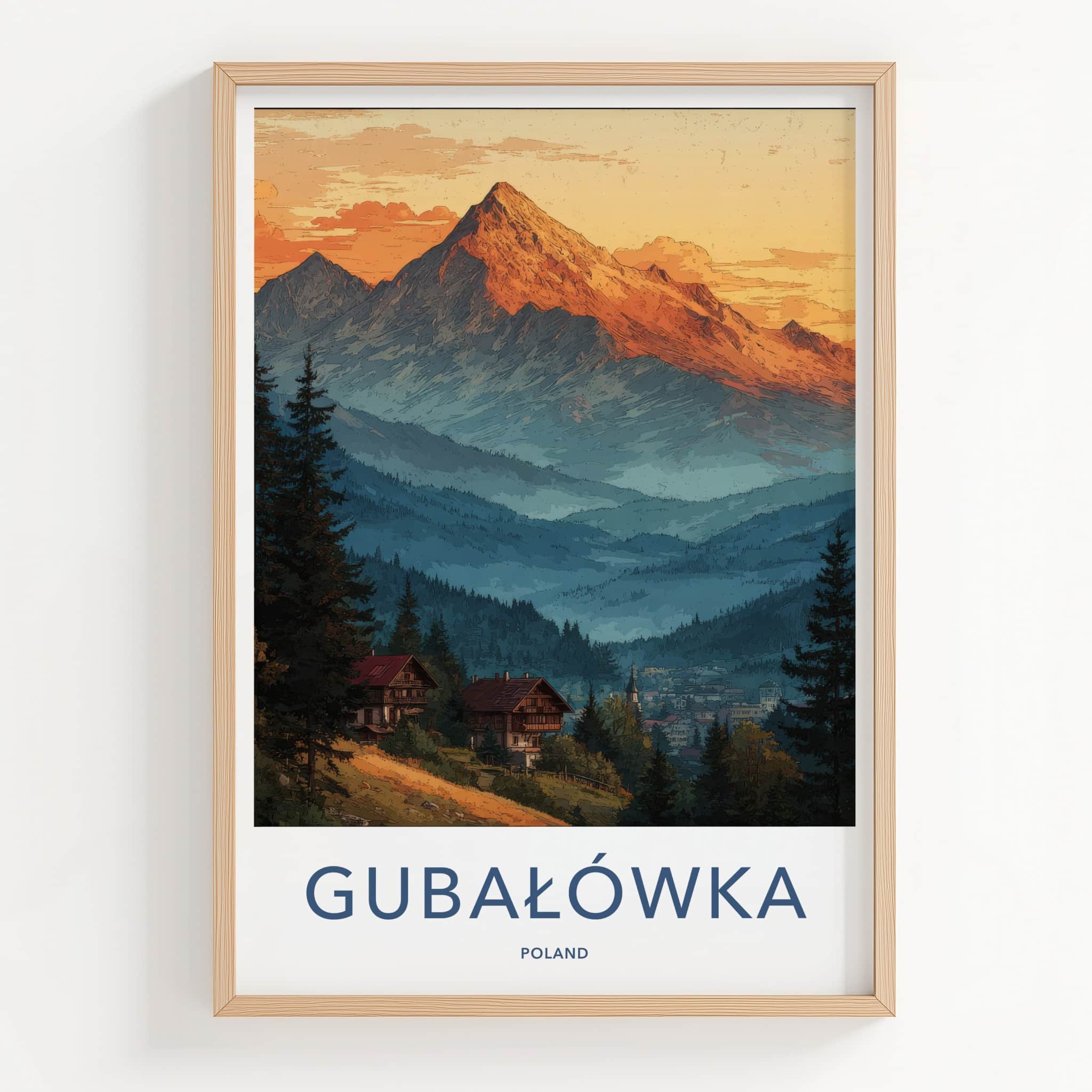 Gubalowka Poster - Poland Art Print - Mountain Village Sky Lounge Decor