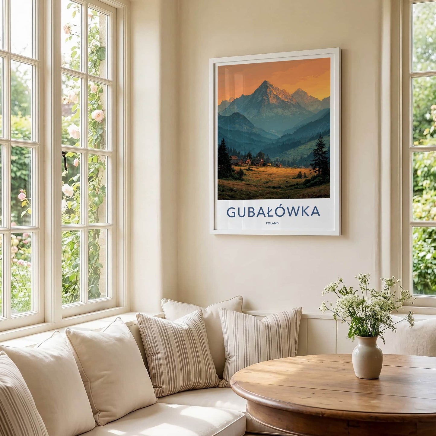 Gubalowka Poster - Poland Travel Art - Alpine Cabin Sunset Home Decor