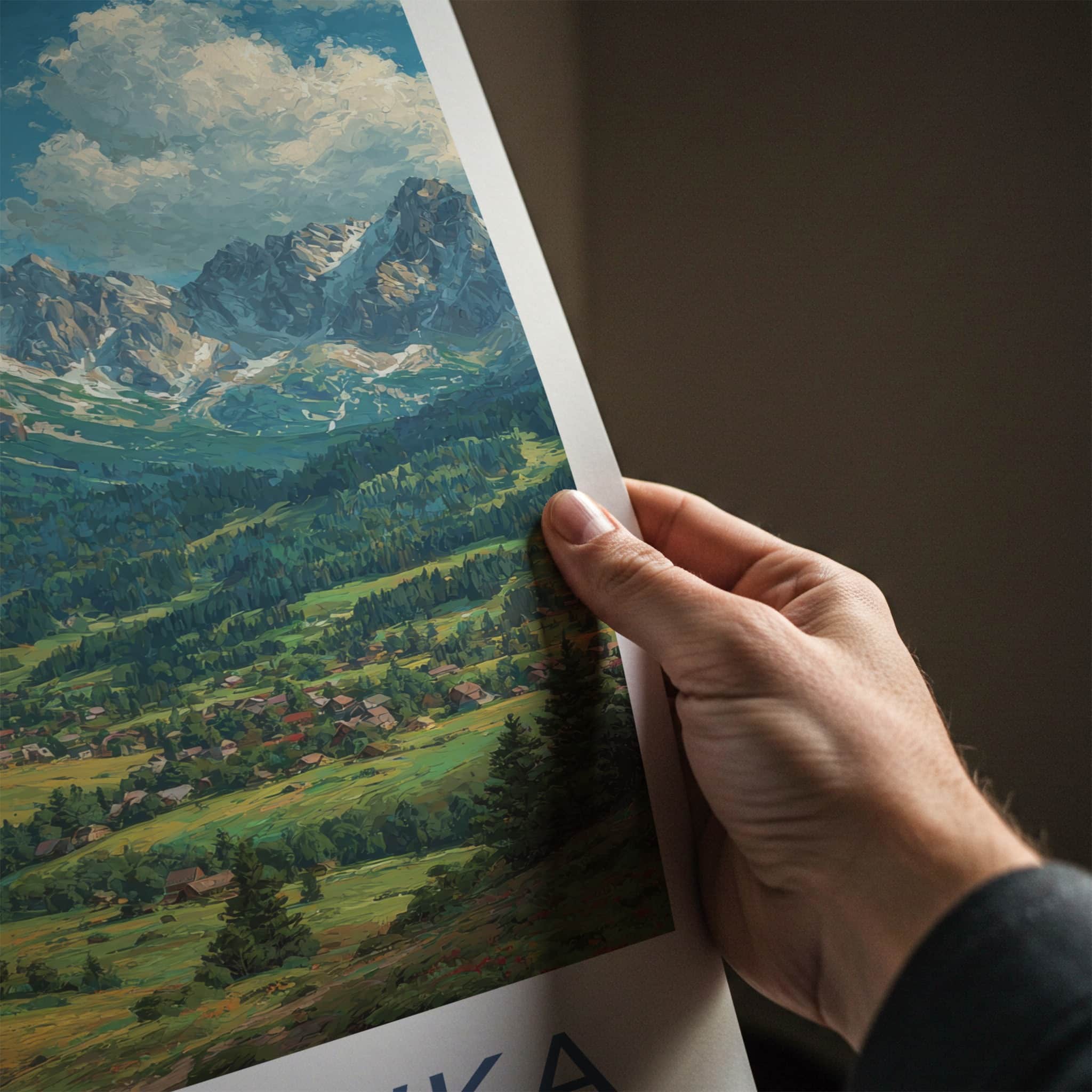 Gubalowka Poster - Poland Travel Art - Lush Mountain Village Home Decor