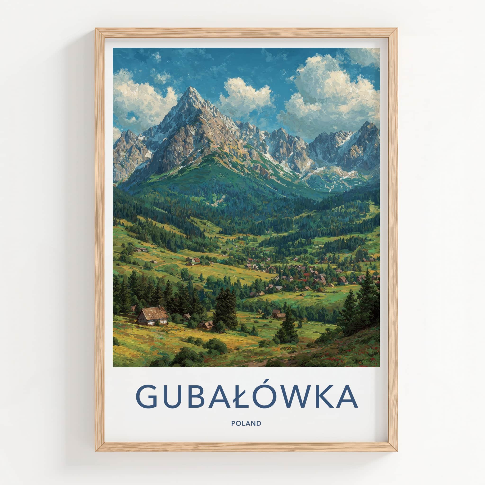 Gubalowka Poster - Poland Travel Art - Lush Mountain Village Home Decor