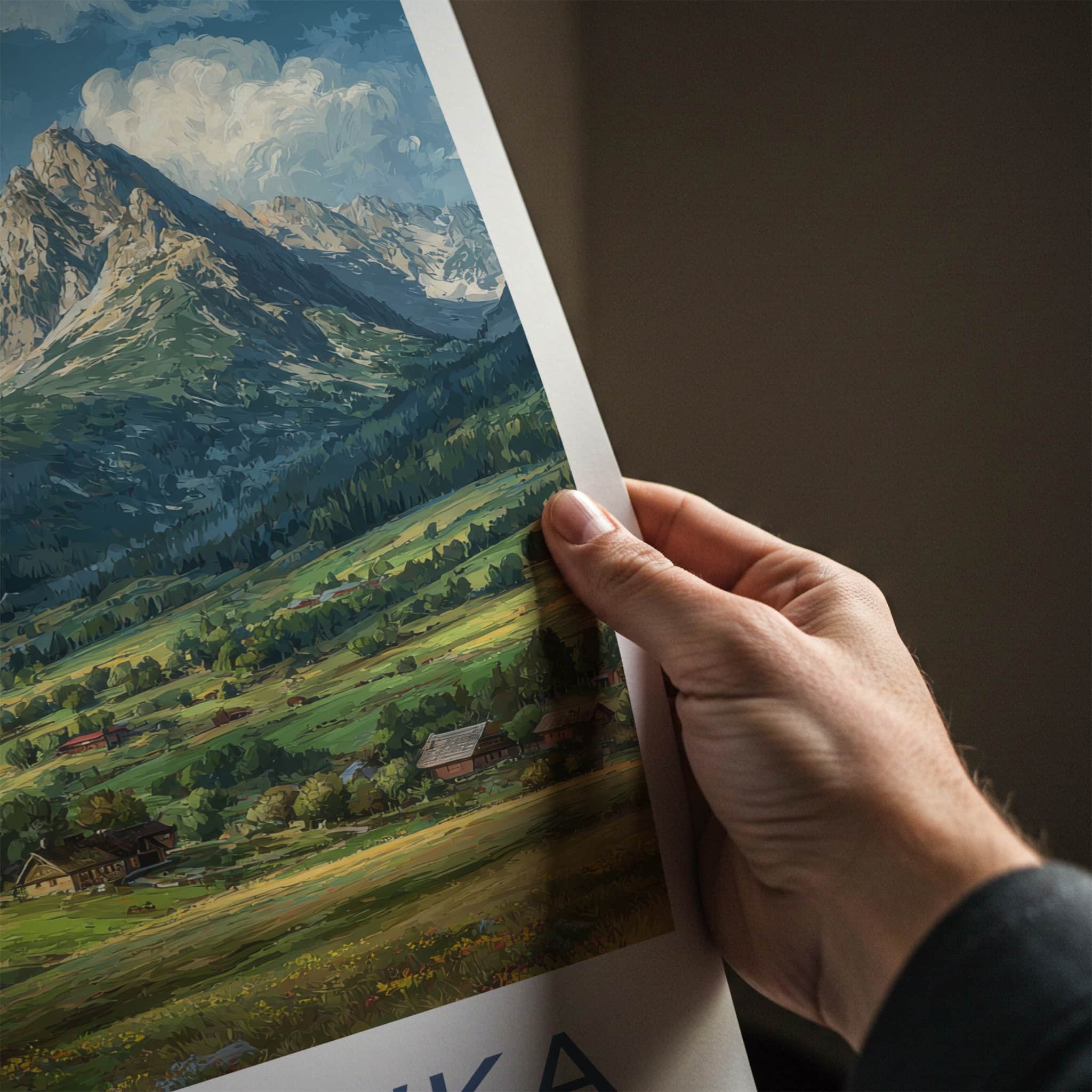 Gubalowka Poster - Poland Travel Art - Lush Valley Village Wall Decor