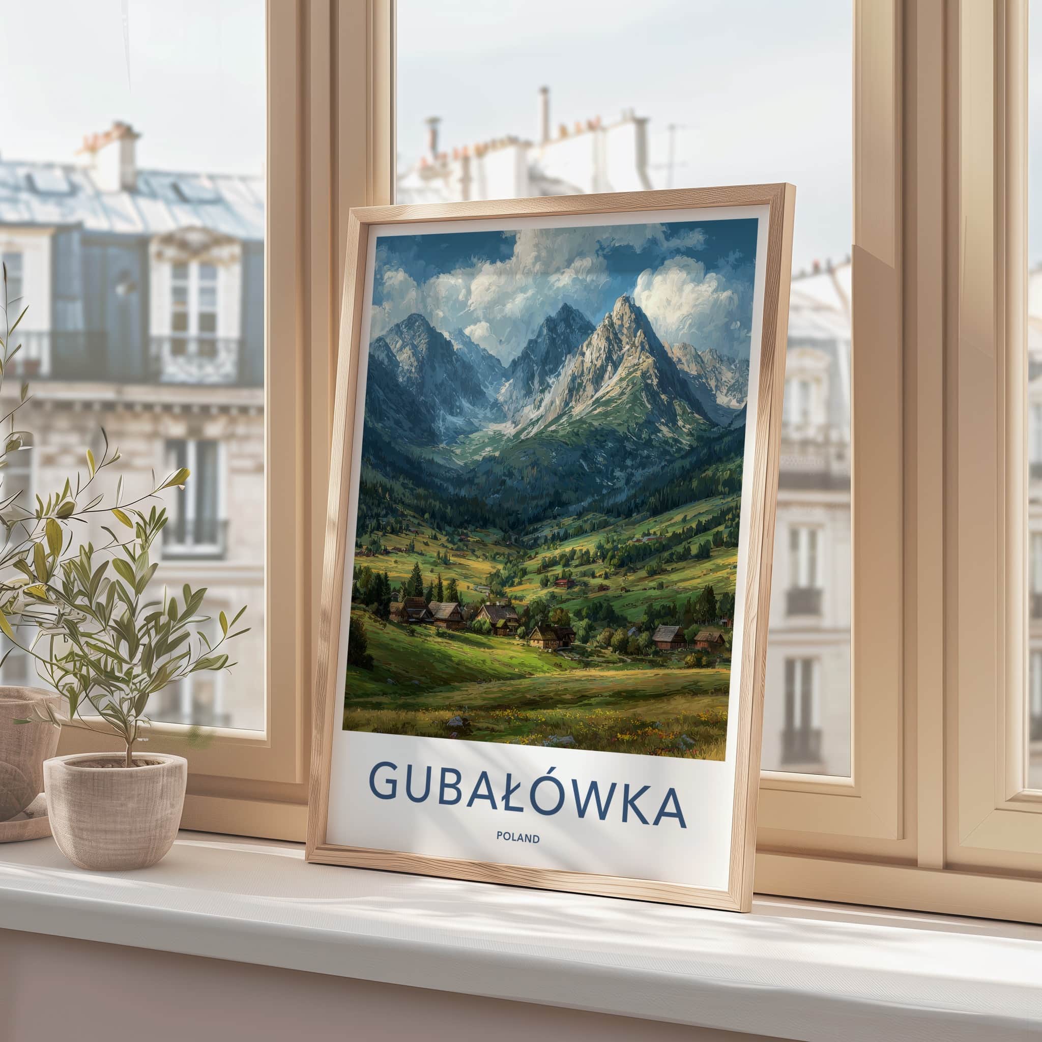 Gubalowka Poster - Poland Travel Art - Lush Valley Village Wall Decor