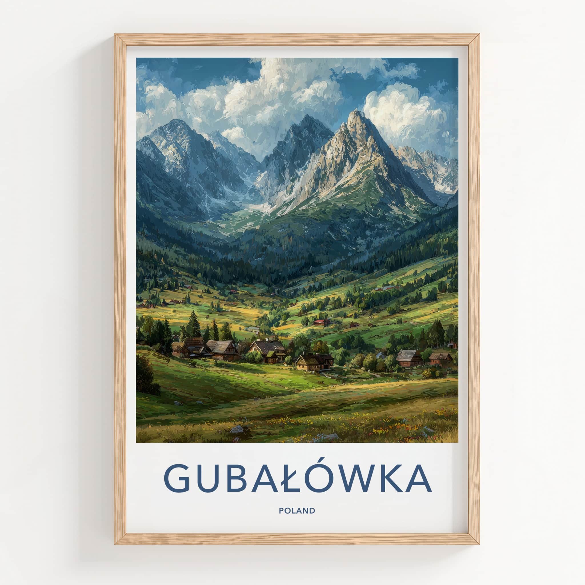 Gubalowka Poster - Poland Travel Art - Lush Valley Village Wall Decor