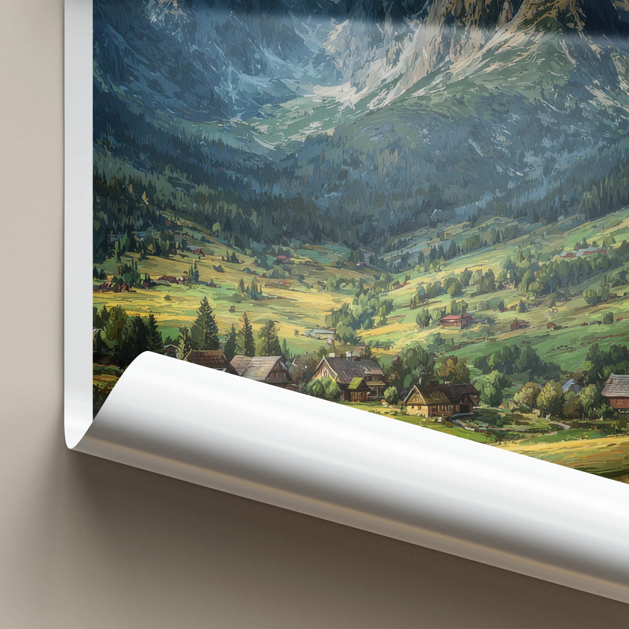 Gubalowka Poster - Poland Travel Art - Lush Valley Village Wall Decor