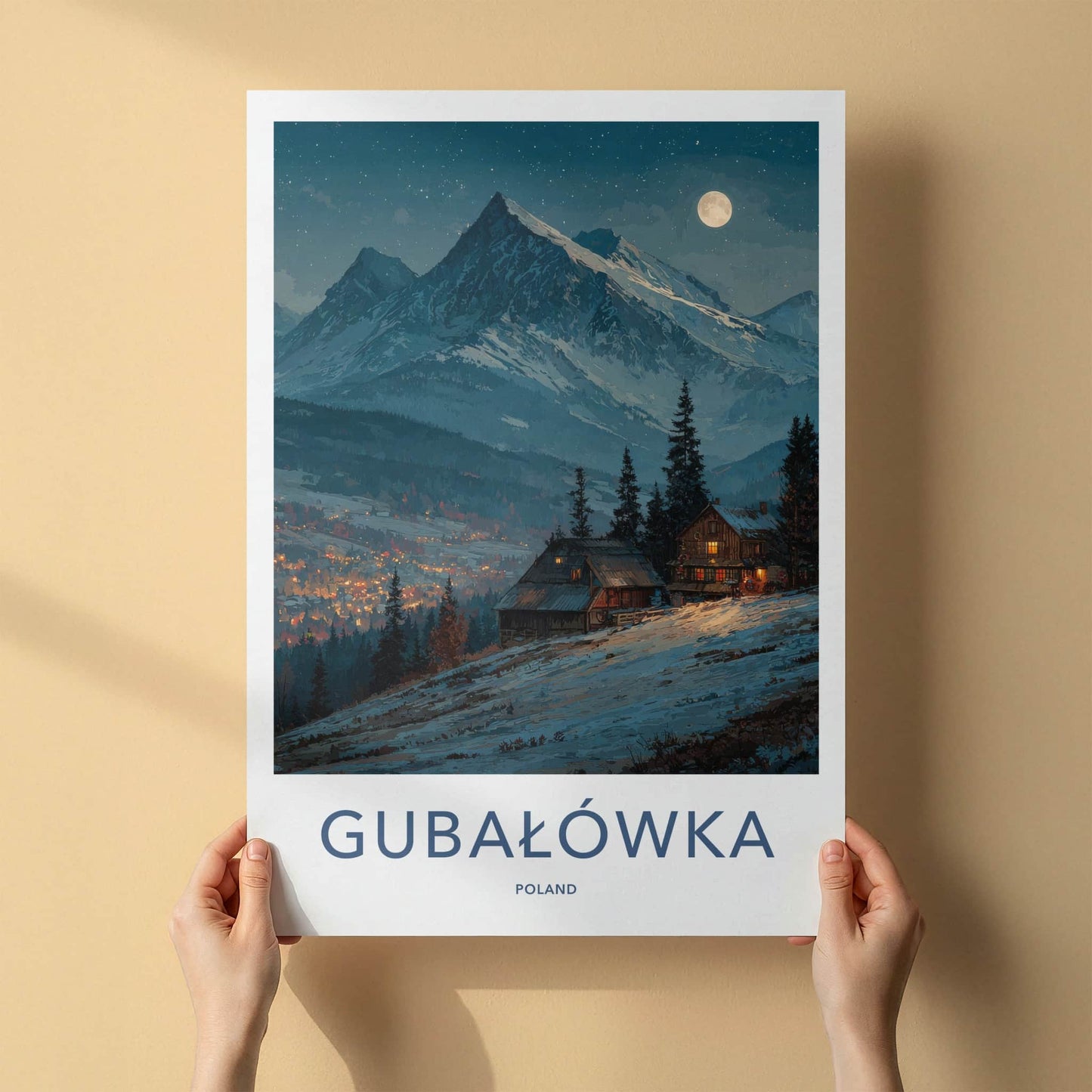 Gubalowka Poster - Poland Travel Art - Snowy Mountain Village Home Decor