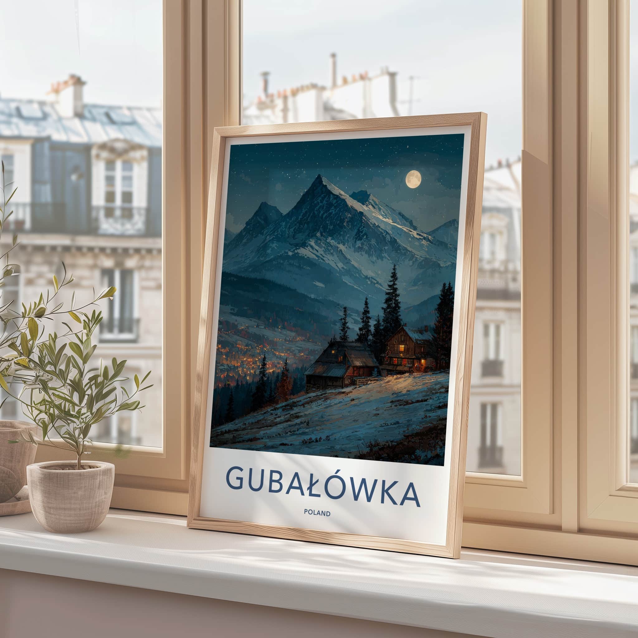 Gubalowka Poster - Poland Travel Art - Snowy Mountain Village Home Decor