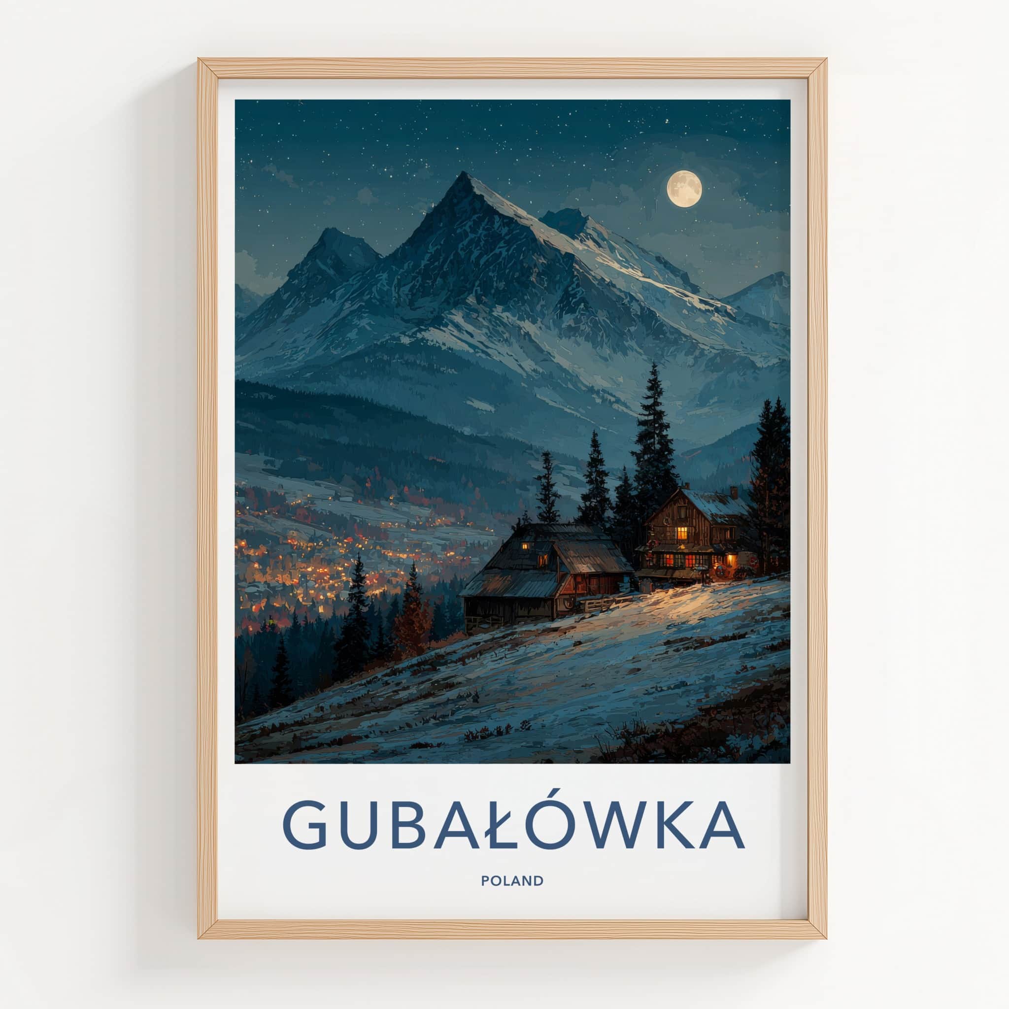 Gubalowka Poster - Poland Travel Art - Snowy Mountain Village Home Decor