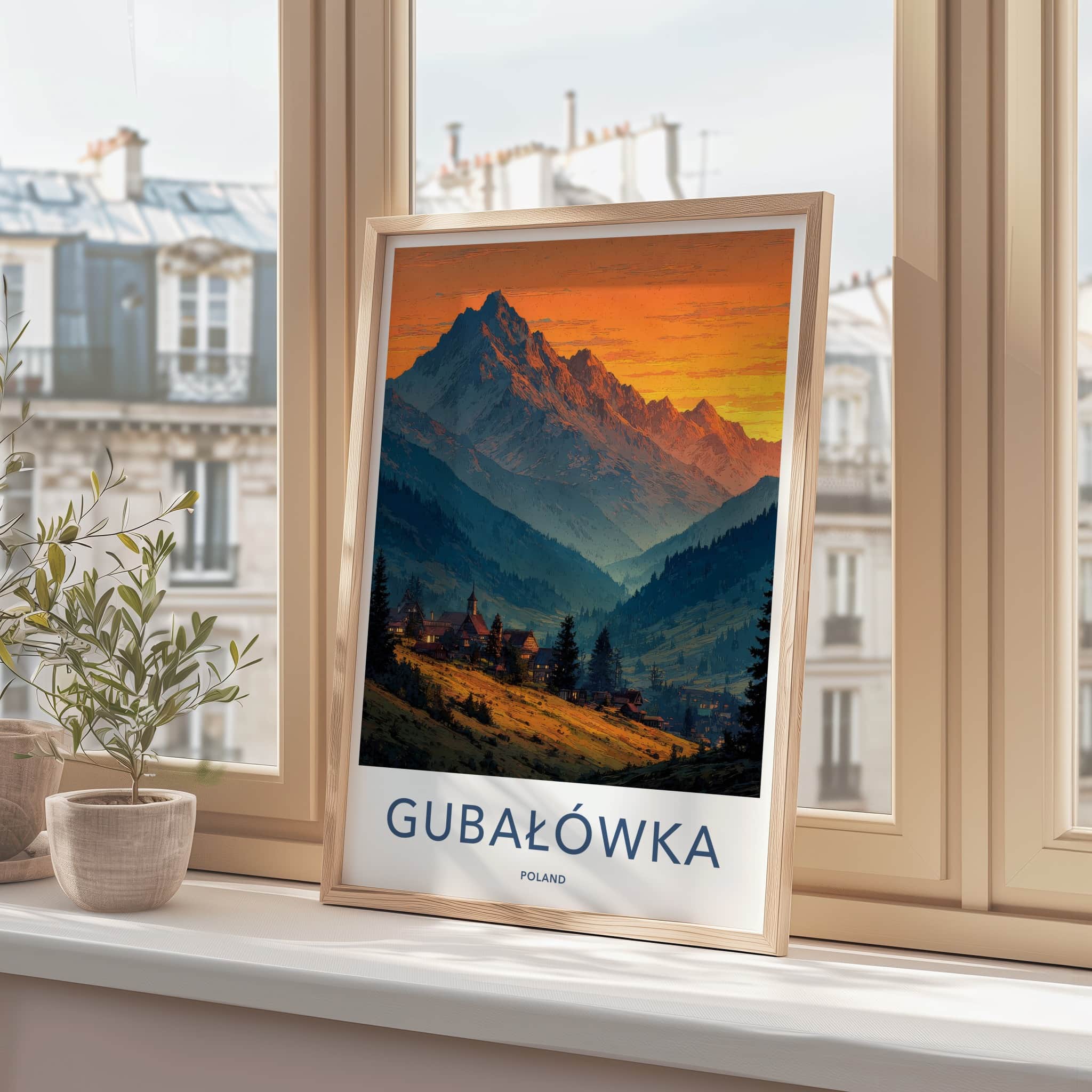 Gubalowka Poster - Poland Travel Art - Sunset Mountain Village Home Decor