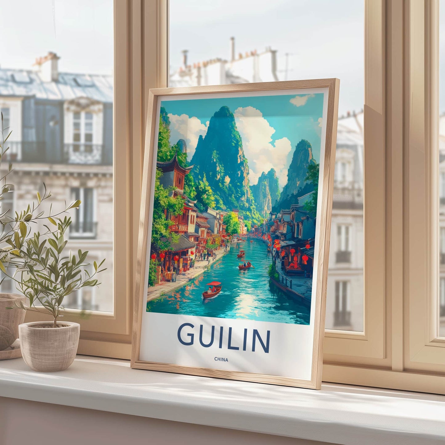 Guilin Poster - China Travel Art - Scenic River Landscape Home Decor