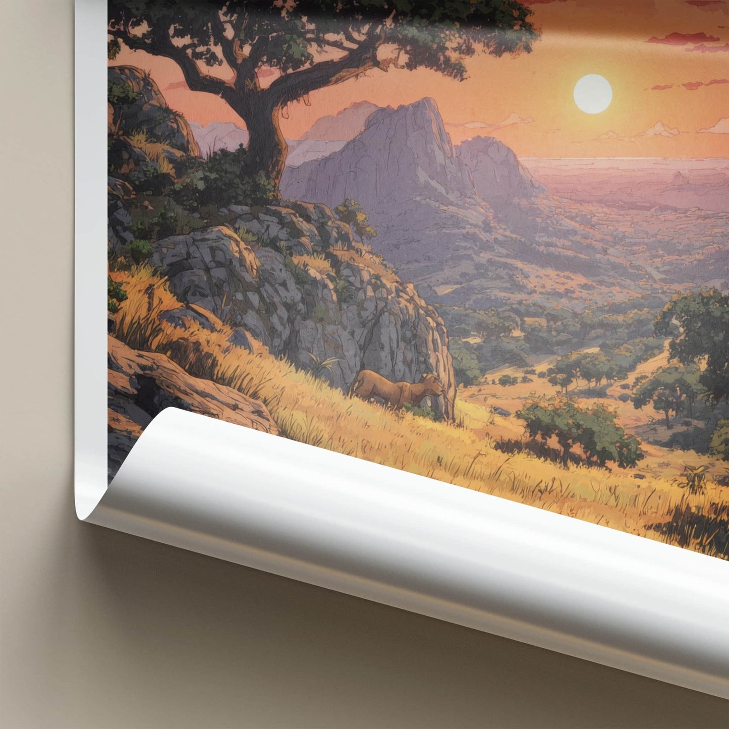 Gujarat Poster - India Golden Sunset Hills Wall Decor