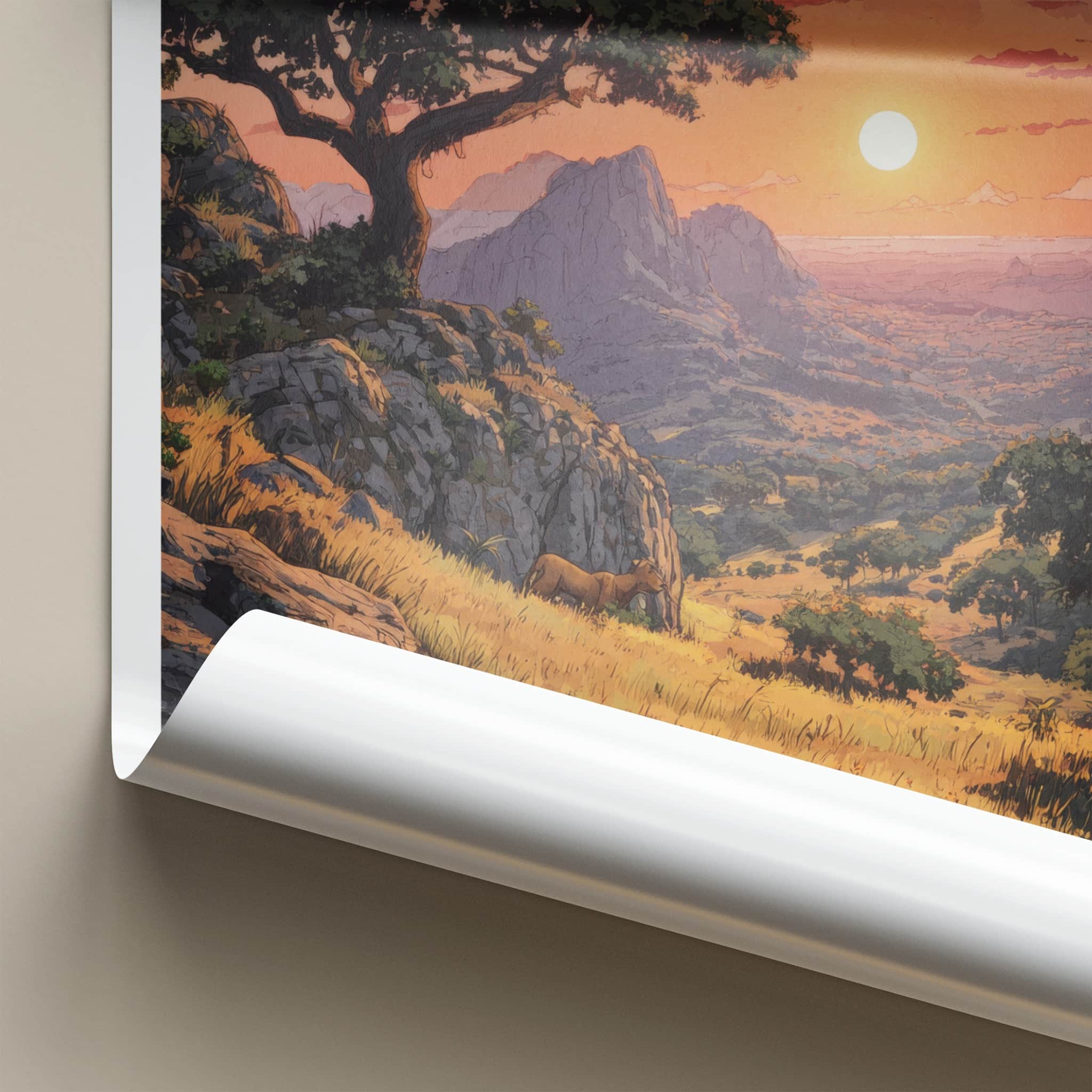 Gujarat Poster - India Golden Sunset Hills Wall Decor