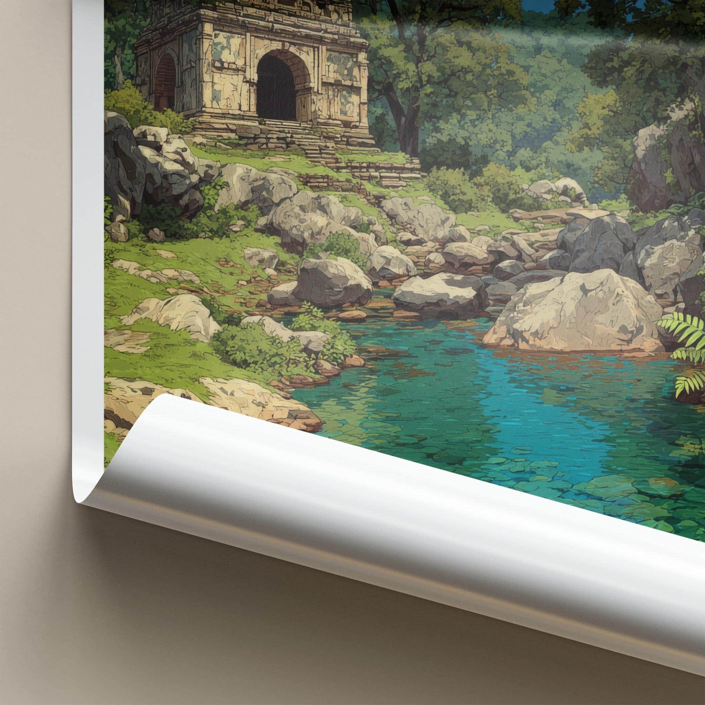 Gujarat Poster - India Travel Art - Gujarat Ancient Stone Ruins Home Decor