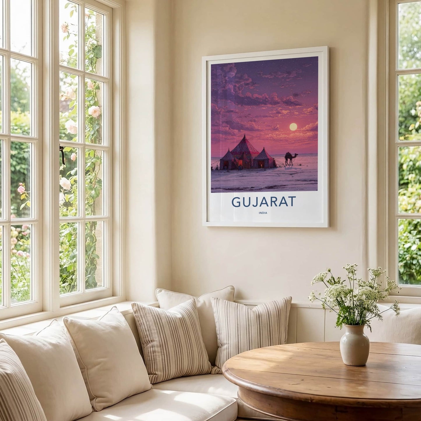 Gujarat Poster - India Travel Art - Rann Kutch Camp Home Decor