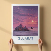 Gujarat Poster - India Travel Art - Rann Kutch Camp Home Decor