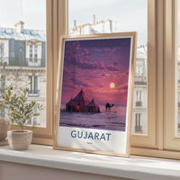 Gujarat Poster - India Travel Art - Rann Kutch Camp Home Decor