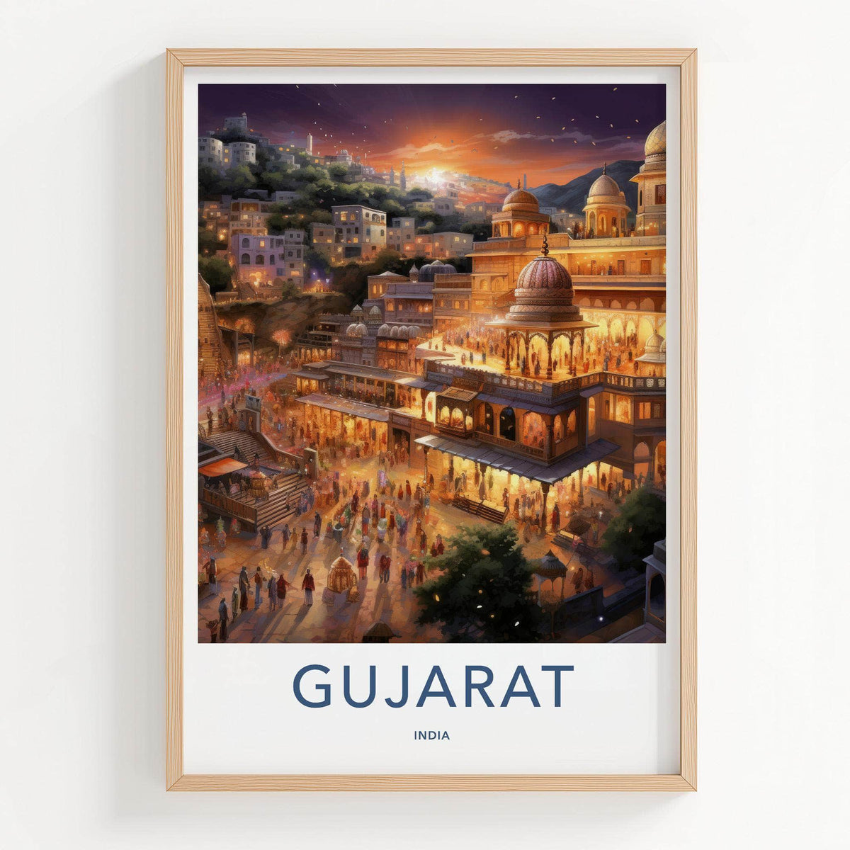 Gujarat Wall Art - Framed Cityscape Poster Featuring Indian