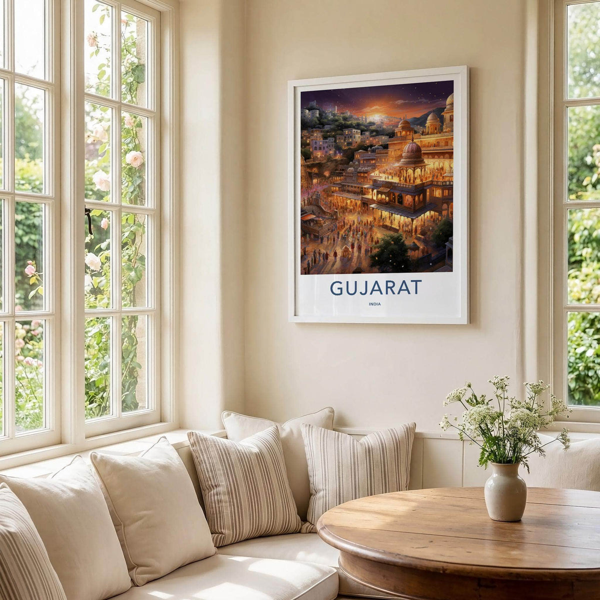 Gujarat Wall Art - Framed Cityscape Poster Featuring Indian